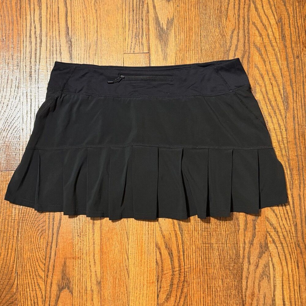 Lululemon Womens Circuit Breaker Skort Skirt 8 Black Pleated Tennis Shorts Liner